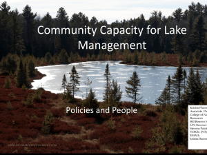 Community Capacity for Lake Management Policies and People