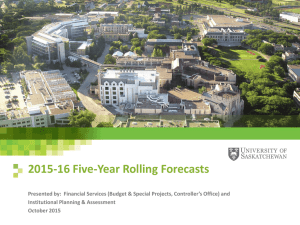 2015-16 Five-Year Rolling Forecasts