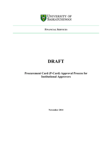 DRAFT Procurement Card (P-Card) Approval Process for Institutional Approvers F