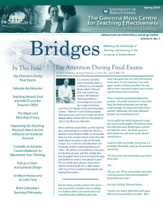 Bridges Pay Attention During Final Exams In This Issue Pay Attention During
