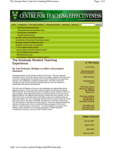 Page 1 of 2 The Gwenna Moss Centre for Teaching Effectiveness