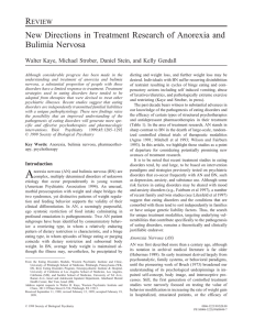 R New Directions in Treatment Research of Anorexia and Bulimia Nervosa EVIEW