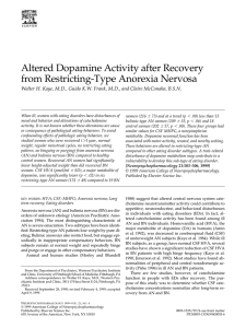 Altered Dopamine Activity after Recovery from Restricting-Type Anorexia Nervosa