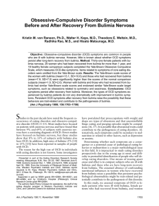 Obsessive-Compulsive Disorder Symptoms Before and After Recovery From Bulimia Nervosa