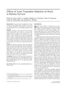 Effects of Acute Tryptophan Depletion on Mood in Bulimia Nervosa