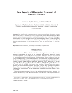 Case Reports of Olanzapine Treatment of Anorexia Nervosa