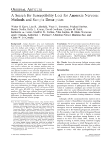 O A A Search for Susceptibility Loci for Anorexia Nervosa: