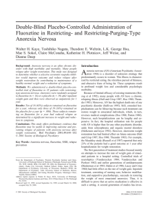 Double-Blind Placebo-Controlled Administration of Fluoxetine in Restricting- and Restricting-Purging-Type