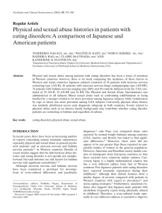 Physical and sexual abuse histories in patients with American patients