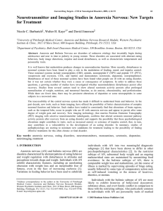 Neurotransmitter and Imaging Studies in Anorexia Nervosa: New Targets for Treatment