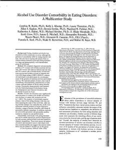 Alcohol Disorder Comorbidity in Eating Disorders: Multicenter Study