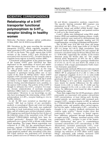 Relationship of a 5-HT transporter functional SCIENTIFIC CORRESPONDENCE