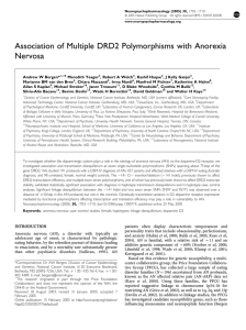 Association of Multiple DRD2 Polymorphisms with Anorexia Nervosa