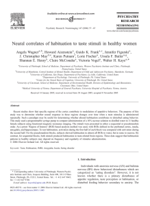 Neural correlates of habituation to taste stimuli in healthy women