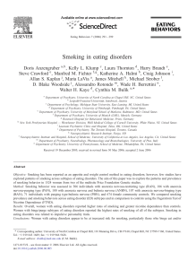 Smoking in eating disorders