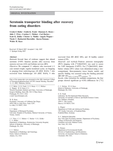 Serotonin transporter binding after recovery from eating disorders ORIGINAL INVESTIGATION