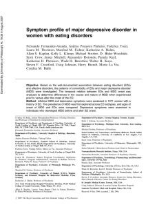 Symptom profile of major depressive disorder in women with eating disorders