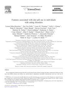 Features associated with diet pill use in individuals with eating disorders
