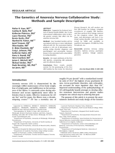 The Genetics of Anorexia Nervosa Collaborative Study: Methods and Sample Description *