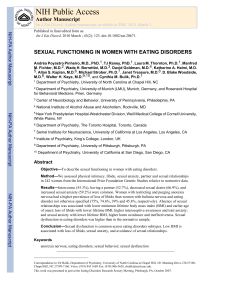 NIH Public Access Author Manuscript SEXUAL FUNCTIONING IN WOMEN WITH EATING DISORDERS