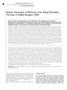 Genetic Association of Recovery from Eating Disorders: