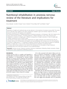 Nutritional rehabilitation in anorexia nervosa: treatment