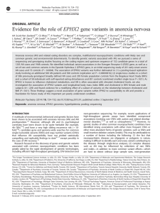 Evidence for the role of EPHX2 gene variants in anorexia... ORIGINAL ARTICLE