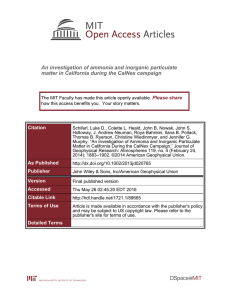 An investigation of ammonia and inorganic particulate Please share