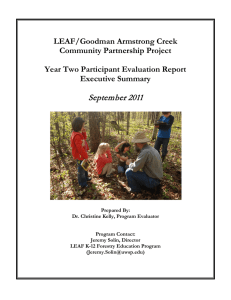 LEAF/Goodman Armstrong Creek Community Partnership Project Year Two Participant Evaluation Report