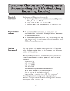 Consumer Choices and Consequences: Understanding the 3 R’s (Reducing, Recycling, Reusing)