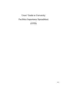 Users’ Guide to University Facilities Importance Spreadsheet (UFIS) 6-1