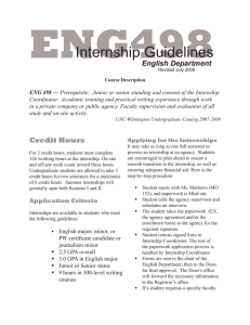 ENG498 Internship Guidelines English Department