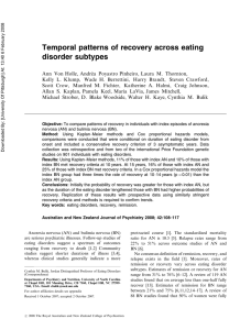 Temporal patterns of recovery across eating disorder subtypes