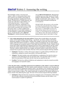 B Rubric I: Assessing the writing