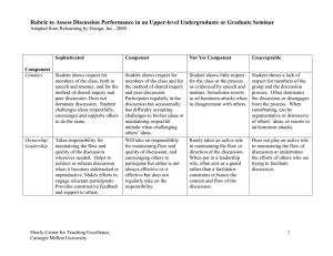 Rubric to Assess Discussion Performance in an Upper-level Undergraduate or...