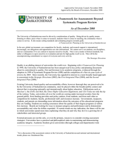 A Framework for Assessment: Beyond  Systematic Program Review  As of December 2008 