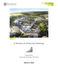 A Review of University Rankings Prepared by: University Rankings Task Force