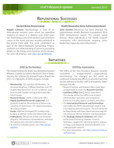 R s U of S Research Update eputatIonal