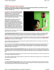 7 Steps to Reducing False Fire Alarms Page 1 of 4