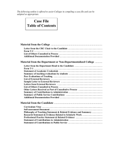 The following outline is offered to assist Colleges in compiling... adapted as appropriate.