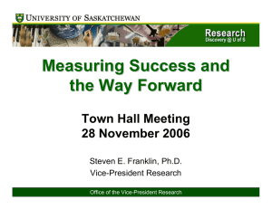 Measuring Success and the Way Forward Town Hall Meeting 28 November 2006