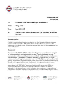 Agenda Item 9-B Action Item To: Chairman Cook and the VRE Operations Board