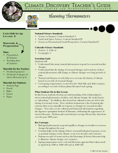 Climate Discovery Teacher’s Guide Blooming Thermometers