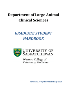 Department	of	Large	Animal Clinical	Sciences  GRADUATE	STUDENT