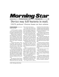 Device may kill bacteria in mail;