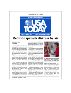 Red tide spreads distress by air THURSDAY, APRIL 7, 2005
