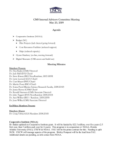 CMS Internal Advisory Committee Meeting May 20, 2009 Agenda