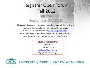 Registrar Open Forum Fall 2012  Thursday,