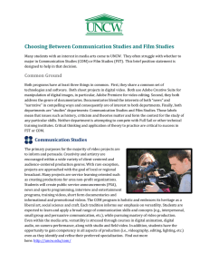 Choosing Between Communication Studies and Film Studies