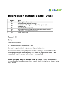Depression Rating Scale (DRS) Score Item